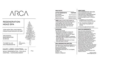 Arca Regeneration Head Spa_label (Arca Regeneration Head Spa)